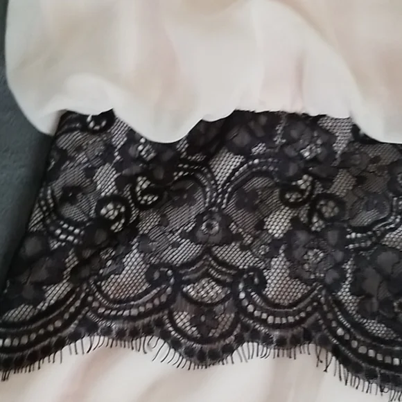 Pink and Black Lace Halter Maxi Dress - Picture 4 of 11